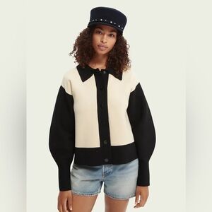 Women's Scotch & Soda Knitted Bowling Jacket Size XS